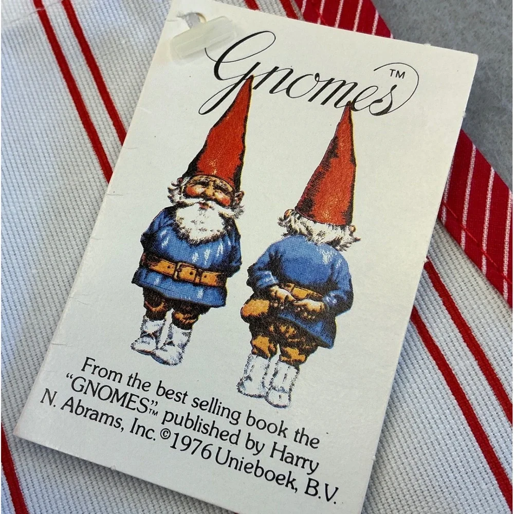 Barth‎ & Dreyfuss Vintage 70s Gnomes Christmas Apron Rien Poortvliet OS NWT